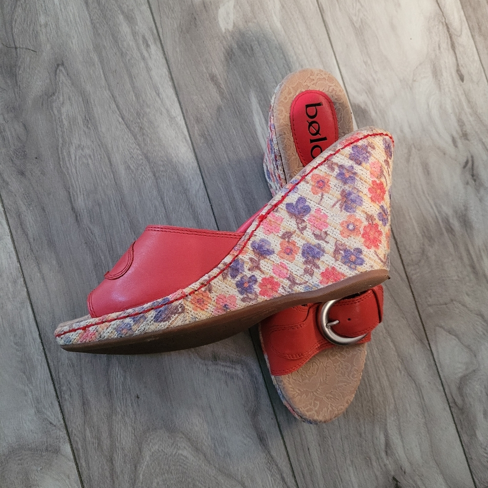 Bolo Leather Wedge Sandals size 10 - Picture 3 of 8
